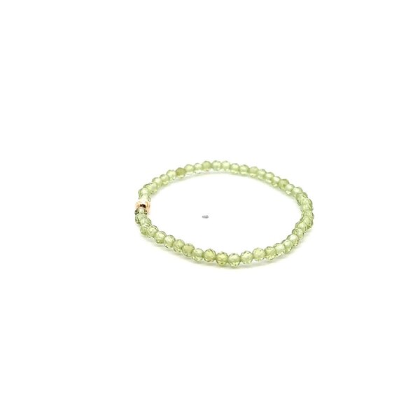 Natural Peridot Gemstone Mini 3mm 18K Bar Faceted Charm Bead August Birthstone - Picture 3 of 5